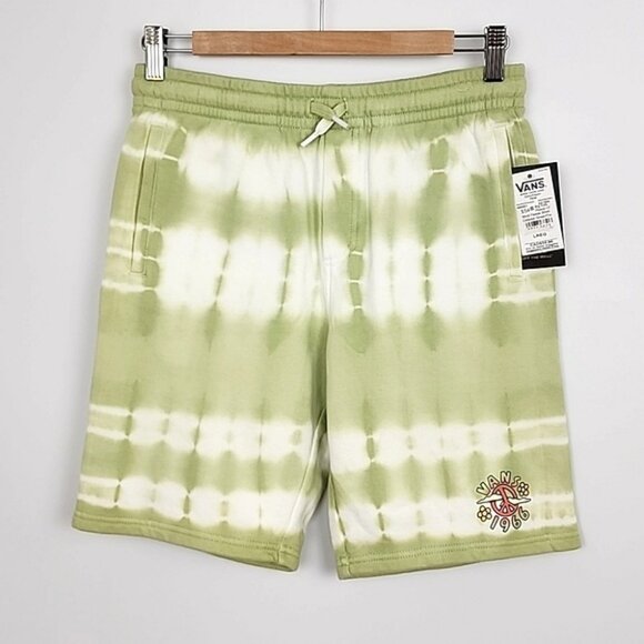 VANS 1966 Big Kids Youth Mind Fleece Short Celadon Green White Tie Dye Size L - Picture 1 of 14